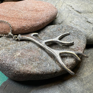 Stag Antler Pendant, Scotland Jewelry, Celtic Jewelry, Anniversary Gift, Deer Jewelry, Nature Jewelry, Scottish Animal Jewelry, Hunter Gift