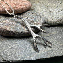 Load image into Gallery viewer, Stag Antler Pendant, Scotland Jewelry, Celtic Jewelry, Anniversary Gift, Deer Jewelry, Nature Jewelry, Scottish Animal Jewelry, Hunter Gift
