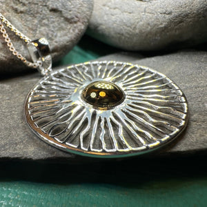 Modern Sun Necklace, Sun Pendant, Celestial Jewelry, Wiccan Jewelry, Summer Pendant, Mystical Jewelry, Anniversary Gift, Beach Jewelry