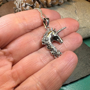 Unicorn Necklace, Celtic Jewelry, Scotland Jewelry, Mythical Creature, Fantasy Jewelry, Daughter Gift, Girlfriend Gift, Scotland Gift