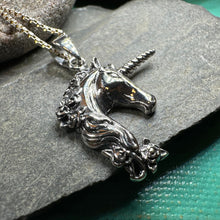 Load image into Gallery viewer, Unicorn Necklace, Celtic Jewelry, Scotland Jewelry, Mythical Creature, Fantasy Jewelry, Daughter Gift, Girlfriend Gift, Scotland Gift
