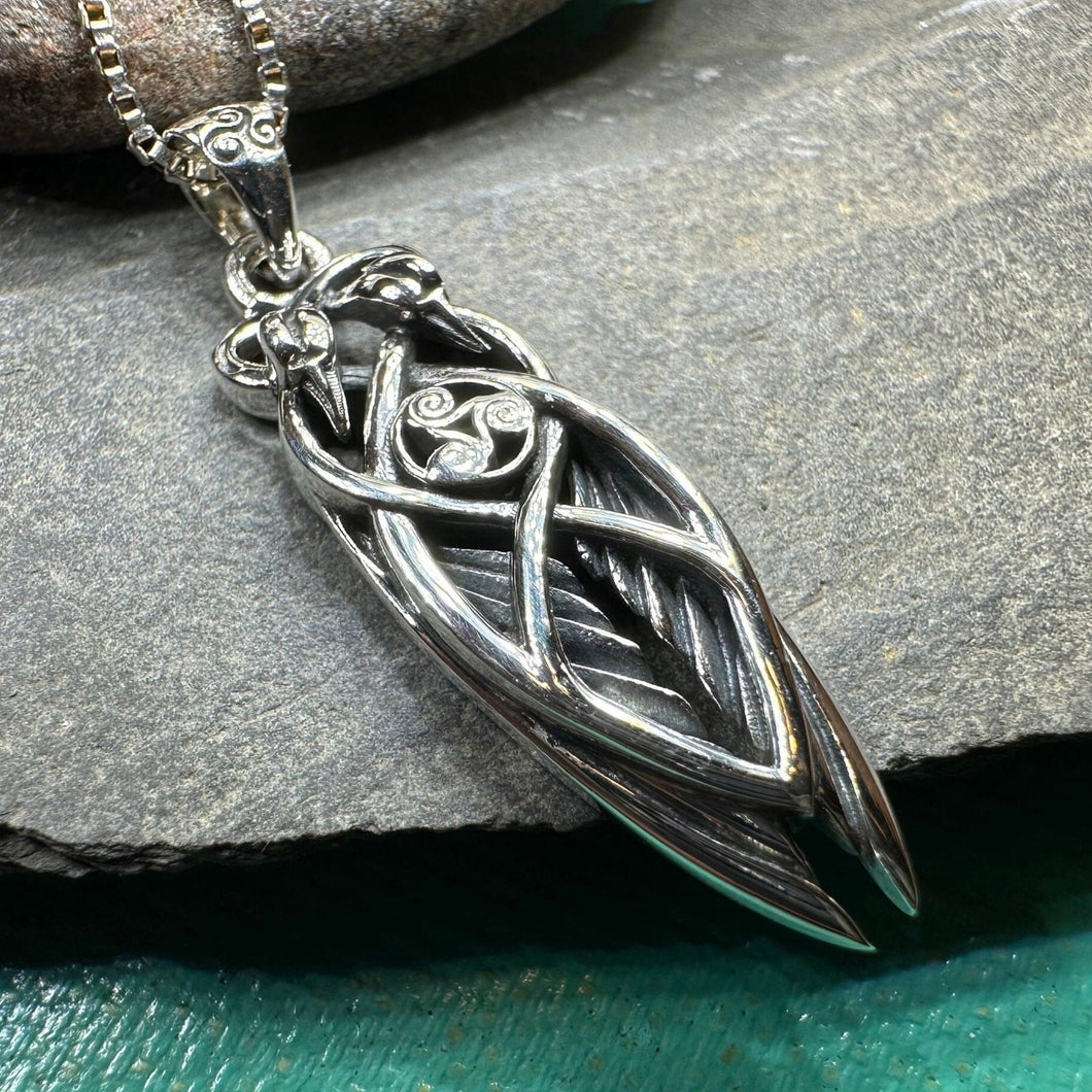Swan Necklace, Children of Lir Jewelry, Celtic Bird Pendant, Irish Jewelry, Nature Necklace, Triskele Pendant, Anniversary Gift, Mom Gift