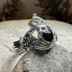 True Bond Onyx Claddagh Ring