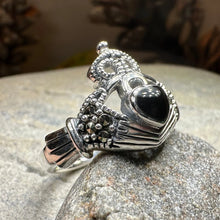 Load image into Gallery viewer, True Bond Onyx Claddagh Ring
