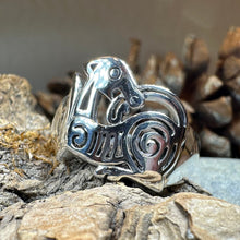 Load image into Gallery viewer, Celtic Dragon Ring, Celtic Ring, Norse Ring, Large Silver Ring, Irish Ring, Irish Dance Gift, Anniversary Gift, Ireland Ring, Wiccan Ring
