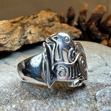 Load image into Gallery viewer, Celtic Dragon Ring, Celtic Ring, Norse Ring, Large Silver Ring, Irish Ring, Irish Dance Gift, Anniversary Gift, Ireland Ring, Wiccan Ring
