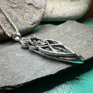 Swan Necklace, Children of Lir Jewelry, Celtic Bird Pendant, Irish Jewelry, Nature Necklace, Triskele Pendant, Anniversary Gift, Mom Gift
