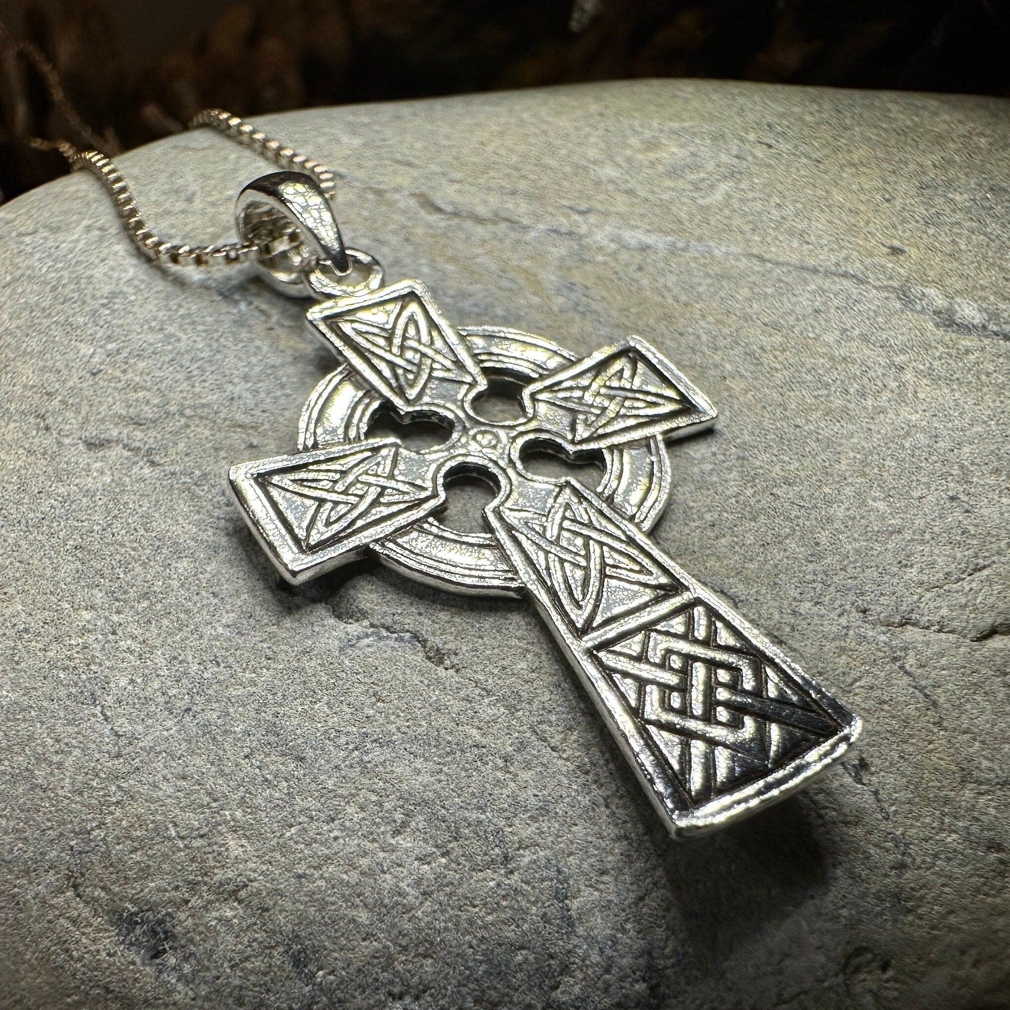 Celtic Cross Pendant Sterling Silver Celtic store Necklace Norse Celtic Jewelry