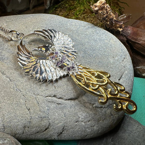 Golden Fire Phoenix Necklace