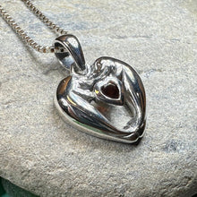 Load image into Gallery viewer, Manatee Necklace, Beach Jewelry, Ocean Animal Pendant, Heart Jewelry, Beach Lover Gift, Fish Necklace, Nautical Jewelry, Sea Jewelry, Garnet
