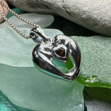 Load image into Gallery viewer, Manatee Necklace, Beach Jewelry, Ocean Animal Pendant, Heart Jewelry, Beach Lover Gift, Fish Necklace, Nautical Jewelry, Sea Jewelry, Garnet
