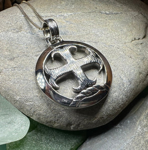 Celtic Cross Necklace, Medieval Jewelry, Round Cross Pendant, First Communion Gift, Spiritual Jewelry, Celtic Jewelry, Religious Jewelry