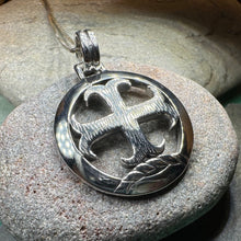 Load image into Gallery viewer, Celtic Cross Necklace, Medieval Jewelry, Round Cross Pendant, First Communion Gift, Spiritual Jewelry, Celtic Jewelry, Religious Jewelry
