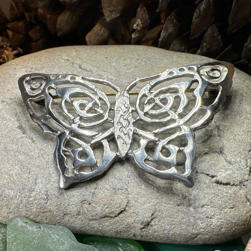 Butterfly Brooch, Nature Jewelry, Celtic Knot Pin, Insect Jewelry, Butterfly Pin, Anniversary Gift, Celtic Jewelry, Irish Jewelry