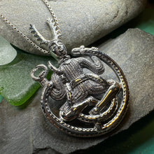 Load image into Gallery viewer, Cernunnos Necklace, Horned God Pendant, Celtic Jewelry, Forest Lover Gift, Pagan Jewelry, Nature Necklace, Irish Jewelry, Cernunn, Herne
