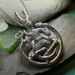 Cernunnos Necklace, Horned God Pendant, Celtic Jewelry, Forest Lover Gift, Pagan Jewelry, Nature Necklace, Irish Jewelry, Cernunn, Herne