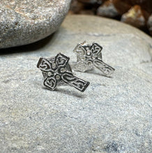 Load image into Gallery viewer, Celtic Cross Stud Earrings, Irish Jewelry, Celtic Jewelry, Anniversary Gift, Trinity Knot Jewelry, Cross Jewelry, Spiritual Jewelry
