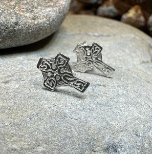 Celtic Cross Stud Earrings, Irish Jewelry, Celtic Jewelry, Anniversary Gift, Trinity Knot Jewelry, Cross Jewelry, Spiritual Jewelry