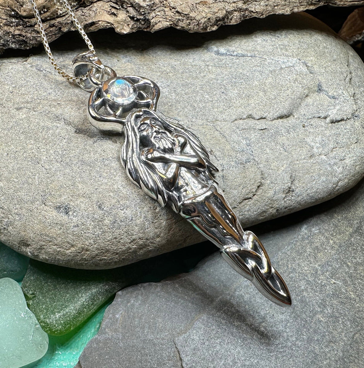 Cernunnos Moonstone Necklace – Celtic Crystal Design Jewelry