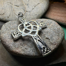 Load image into Gallery viewer, Celtic Cross Necklace, Irish Jewelry, Celtic Heart Pendant, Trinity Knot Pendant, Scotland Jewelry, First Communion Gift, Confirmation Gift
