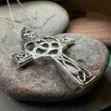 Load image into Gallery viewer, Celtic Cross Necklace, Irish Jewelry, Celtic Heart Pendant, Trinity Knot Pendant, Scotland Jewelry, First Communion Gift, Confirmation Gift

