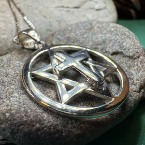 Star of David Cross Necklace, Cross Jewelry, Israel Support Gift, Anniversary Gift, Christian Gift, Religious Jewelry, Jewish Star Cross