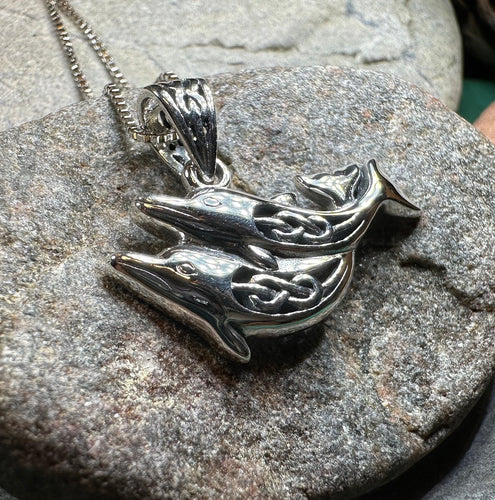 Dolphin Necklace, Celtic Jewelry, Irish Jewerly, Celtic Knot Jewelry, Beach Jewelry, Fish Necklace, Nautical Jewelry, Sea Jewelry, Mom Gift