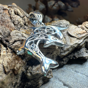 Dolphin Necklace, Celtic Jewelry, Irish Jewerly, Celtic Knot Jewelry, Beach Jewelry, Fish Necklace, Nautical Jewelry, Sea Jewelry, Mom Gift