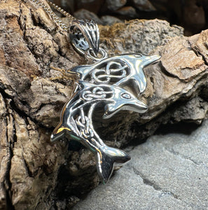 Dolphin Necklace, Celtic Jewelry, Irish Jewerly, Celtic Knot Jewelry, Beach Jewelry, Fish Necklace, Nautical Jewelry, Sea Jewelry, Mom Gift