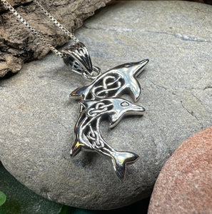 Dolphin Necklace, Celtic Jewelry, Irish Jewerly, Celtic Knot Jewelry, Beach Jewelry, Fish Necklace, Nautical Jewelry, Sea Jewelry, Mom Gift