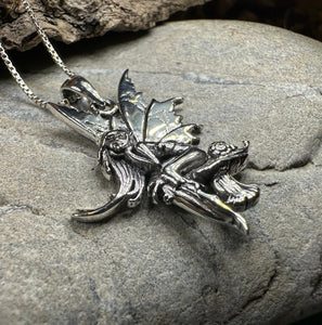 Fairy Necklace, Celtic Jewelry, Mushroom Pendant, Anniversary Gift, Irish Jewelry, Pixie Jewelry, Wife Gift, Fantasy Gift, Silver Butterfly