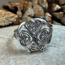 Load image into Gallery viewer, Shamrock Ring, Celtic Ring, Irish Jewelry, Clover Jewelry, Irish Gift, Irish Dance Gift, Anniversary Gift, Large Ireland Ring, Mom Gift
