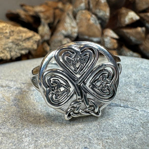 Shamrock Ring, Celtic Ring, Irish Jewelry, Clover Jewelry, Irish Gift, Irish Dance Gift, Anniversary Gift, Large Ireland Ring, Mom Gift