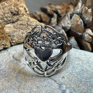 Claddagh Ring, Celtic Ring, Irish Jewelry, Celtic Knot Jewelry, Ireland Ring, Irish Dance Gift, Anniversary Gift, Bridal Ring, Statement