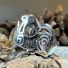 Load image into Gallery viewer, Celtic Dragon Ring, Celtic Ring, Norse Ring, Large Silver Ring, Irish Ring, Irish Dance Gift, Anniversary Gift, Ireland Ring, Wiccan Ring
