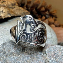 Load image into Gallery viewer, Celtic Dragon Ring, Celtic Ring, Norse Ring, Large Silver Ring, Irish Ring, Irish Dance Gift, Anniversary Gift, Ireland Ring, Wiccan Ring
