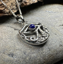 Load image into Gallery viewer, Eye of Horus Necklace, Egyptian Eye Pendant, Mystical Amulet, Egyptian Symbol, Blue Lapis Jewelry, Cancer Survivor Gift, Recovery Gift
