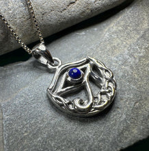 Load image into Gallery viewer, Eye of Horus Necklace, Egyptian Eye Pendant, Mystical Amulet, Egyptian Symbol, Blue Lapis Jewelry, Cancer Survivor Gift, Recovery Gift
