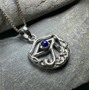 Eye of Horus Necklace, Egyptian Eye Pendant, Mystical Amulet, Egyptian Symbol, Blue Lapis Jewelry, Cancer Survivor Gift, Recovery Gift