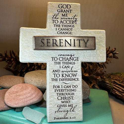 Serenity Prayer Standing Cross, Christian Gift, Recovery Cross, Communion Gift, Child's Cross Gift, Religious Prayer, AA Gift, Encouragement