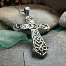 Load image into Gallery viewer, Triskelion Celtic Cross Necklace
