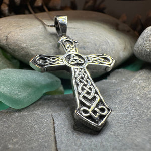 Triskelion Celtic Cross Necklace