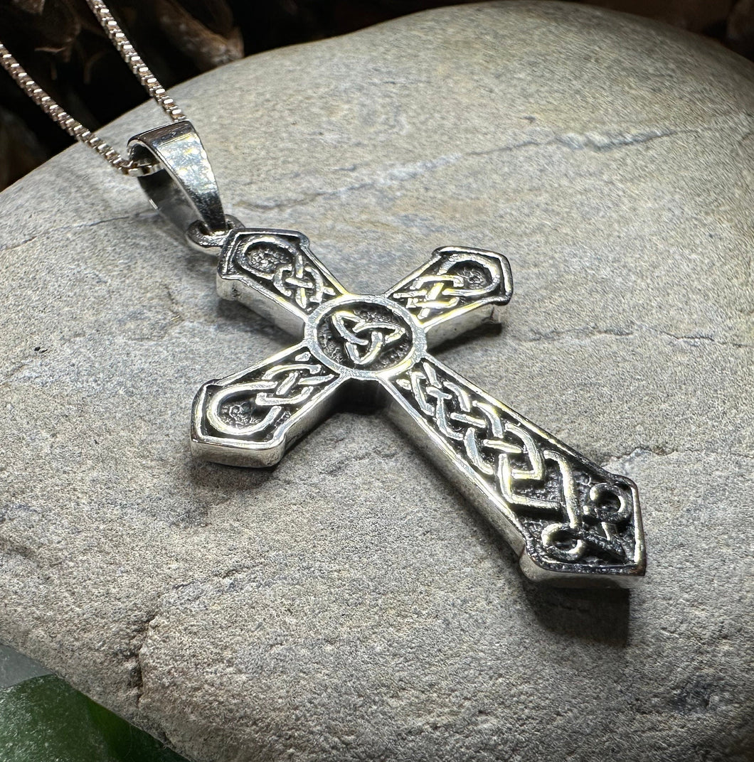 Triskelion Celtic Cross Necklace