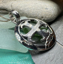 Load image into Gallery viewer, Celtic Cross Necklace, Medieval Jewelry, Round Cross Pendant, First Communion Gift, Spiritual Jewelry, Celtic Jewelry, Religious Jewelry
