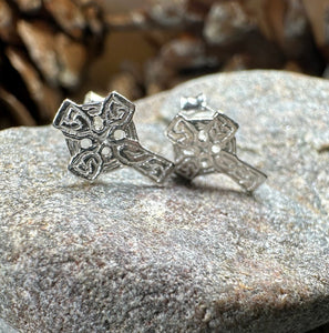 Celtic Cross Stud Earrings, Irish Jewelry, Celtic Jewelry, Anniversary Gift, Trinity Knot Jewelry, Cross Jewelry, Spiritual Jewelry