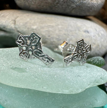 Load image into Gallery viewer, Celtic Cross Stud Earrings, Irish Jewelry, Celtic Jewelry, Anniversary Gift, Trinity Knot Jewelry, Cross Jewelry, Spiritual Jewelry
