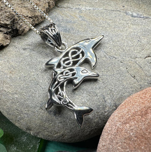 Dolphin Necklace, Celtic Jewelry, Irish Jewerly, Celtic Knot Jewelry, Beach Jewelry, Fish Necklace, Nautical Jewelry, Sea Jewelry, Mom Gift