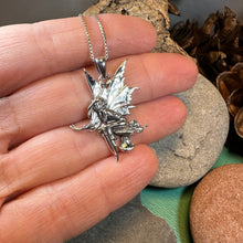 Load image into Gallery viewer, Fairy Necklace, Celtic Jewelry, Mushroom Pendant, Anniversary Gift, Irish Jewelry, Pixie Jewelry, Wife Gift, Fantasy Gift, Silver Butterfly
