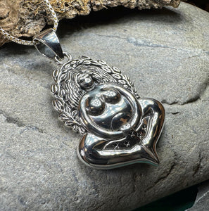 Goddess Necklace, Mother Earth Pendant, Fertility Jewelry, Pregnancy Gift, Pagan Jewelry, Gaia Necklace, Danu Pendant, Mom Gift, Wife Gift