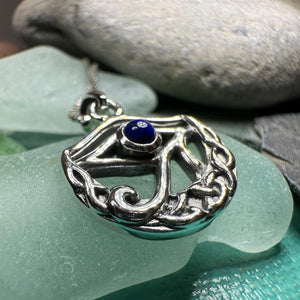 Eye of Horus Necklace, Egyptian Eye Pendant, Mystical Amulet, Egyptian Symbol, Blue Lapis Jewelry, Cancer Survivor Gift, Recovery Gift